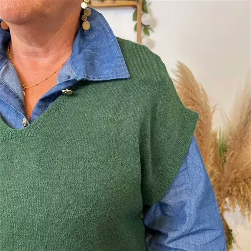 z113- Pull sans manches (Tu) (vert brésil) – Image 5