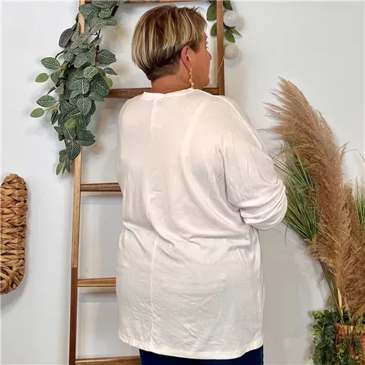 Z137- Pull femme grande taille motif doré Californie 79 (ecru) – Image 3