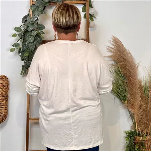 Z137- Pull femme grande taille motif doré Californie 79 (ecru) – Image 5