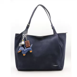 P401-Sac Shopping aspect daim Flora & Co (marine)