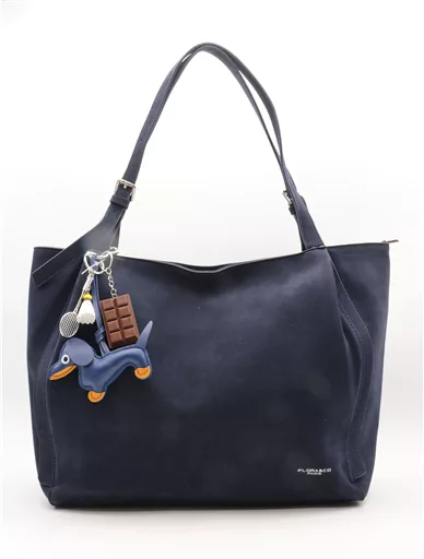 P401-Sac Shopping aspect daim Flora & Co (marine) – Image 4