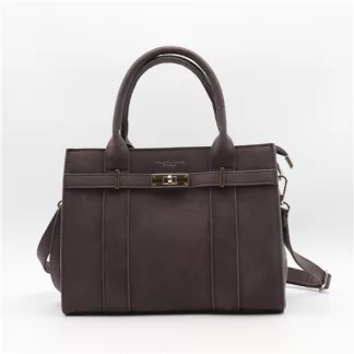 P399- Sac porté main aspect Daim Flora & Co (gris)