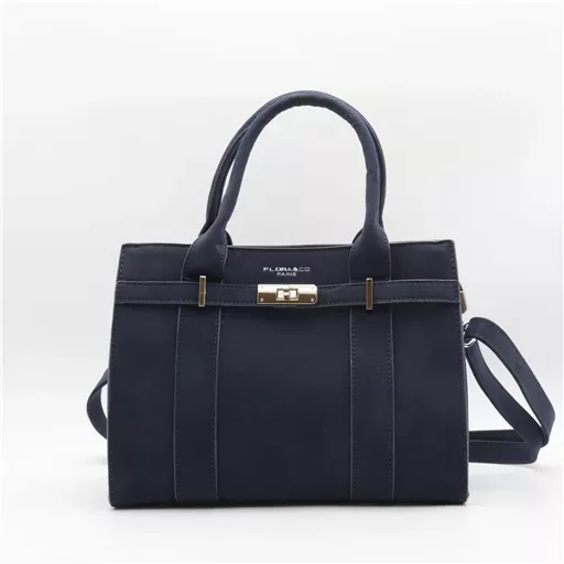 P399- Sac porté main aspect Daim Flora & Co (marine)