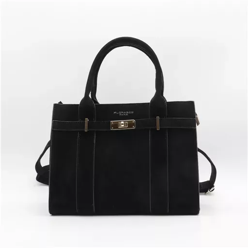 P399- Sac porté main aspect Daim Flora & Co (noir)