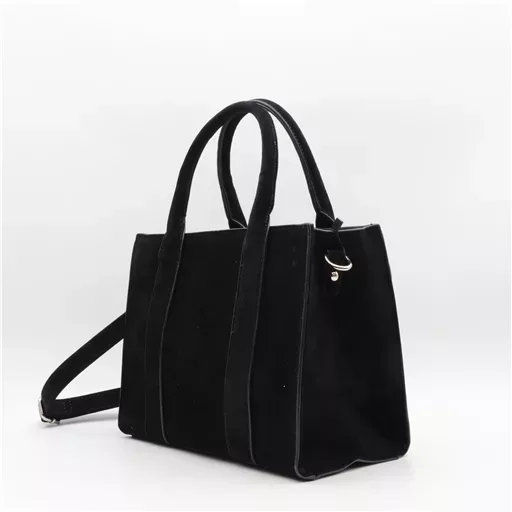 P399- Sac porté main aspect Daim Flora & Co (noir) – Image 3