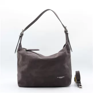 P402- Sac besace aspect Daim Flora & Co (gris)