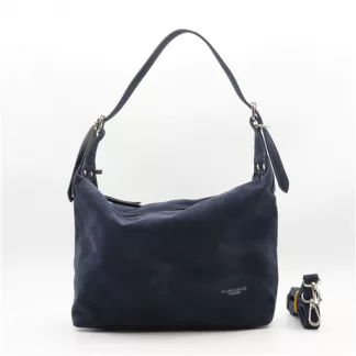P402- Sac besace aspect Daim Flora & Co (marine)
