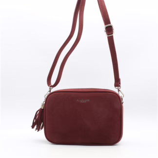 P397- Sac Zippé Pompon aspect Daim Flora & Co (bordeaux)
