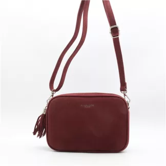 P397- Sac Zippé Pompon aspect Daim Flora & Co (bordeaux)