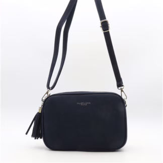 P397- Sac Zippé Pompon aspect Daim Flora & Co (marine)