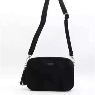 P397- Sac Zippé Pompon aspect Daim Flora & Co (noir)