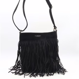 P395- Sac à franges aspect Daim Flora & Co (noir)