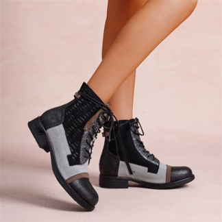 R396- Bottine Patchwork (T36-T42) (noir)