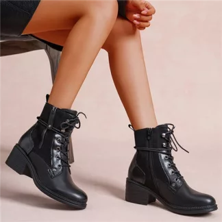 R397- Bottine unie talon médium (T36-T42) (noir)