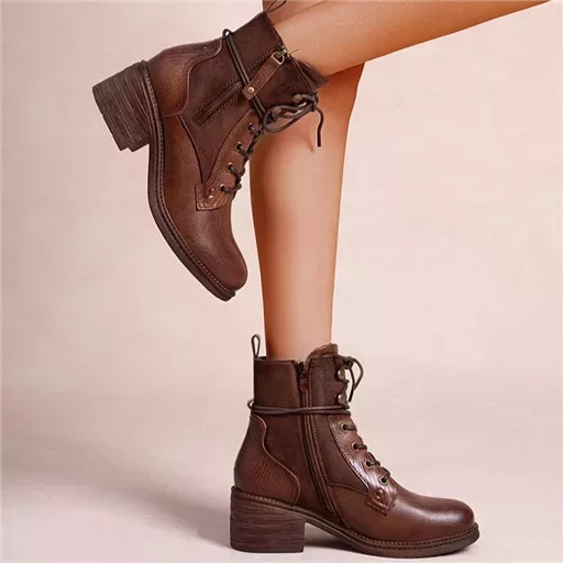 R397- Bottine unie talon médium (T36-T42) (marron)