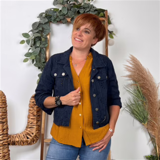 Veste coton brodée (t36-T42) 🇮🇹 (marine)