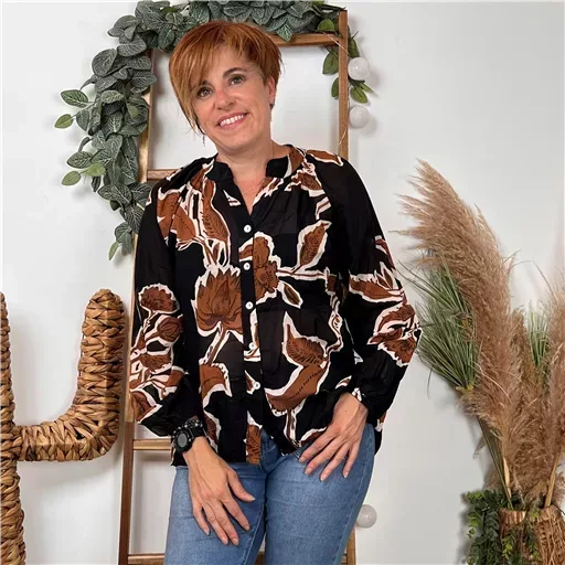 Chemise coton imprimée (Tu) 🇮🇹 (noir)