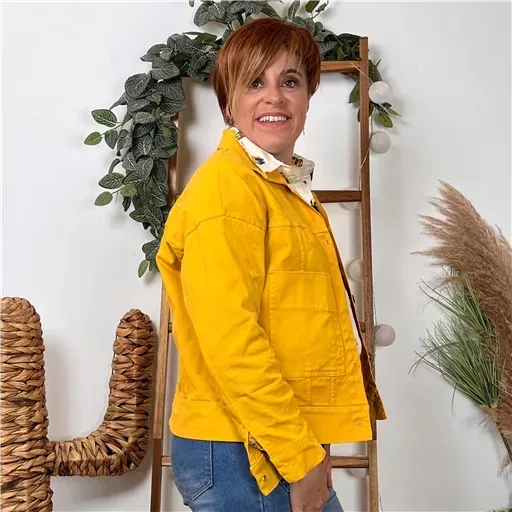 K076- Veste "Lacomy" Coton (Tu) 🇮🇹 (jaune) – Image 4