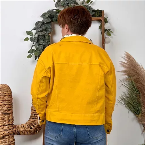 K076- Veste "Lacomy" Coton (Tu) 🇮🇹 (jaune) – Image 3