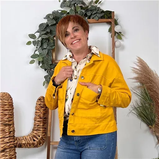K076- Veste "Lacomy" Coton (Tu) 🇮🇹 (jaune) – Image 2