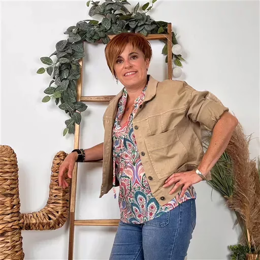 K076- Veste "Lacomy" Coton (Tu) 🇮🇹 (camel) – Image 6