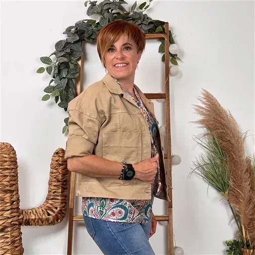 K076- Veste "Lacomy" Coton (Tu) 🇮🇹 (camel) – Image 3