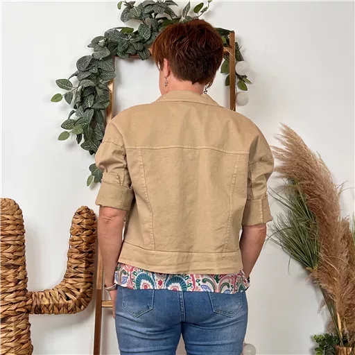 K076- Veste "Lacomy" Coton (Tu) 🇮🇹 (camel) – Image 4