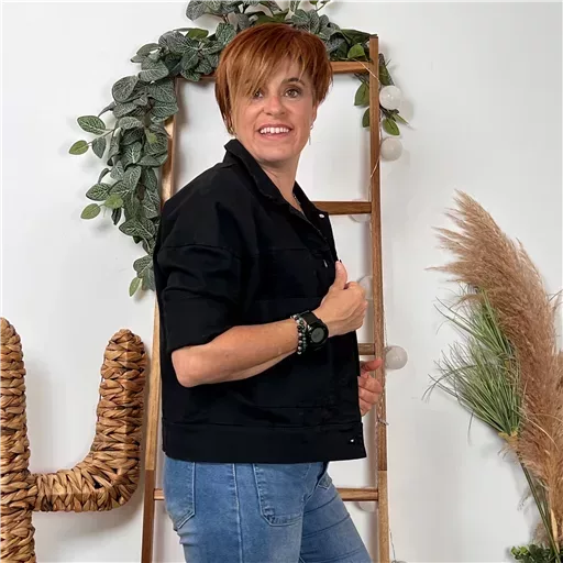 K076- Veste "Lacomy" Coton (Tu) 🇮🇹 (noir) – Image 3