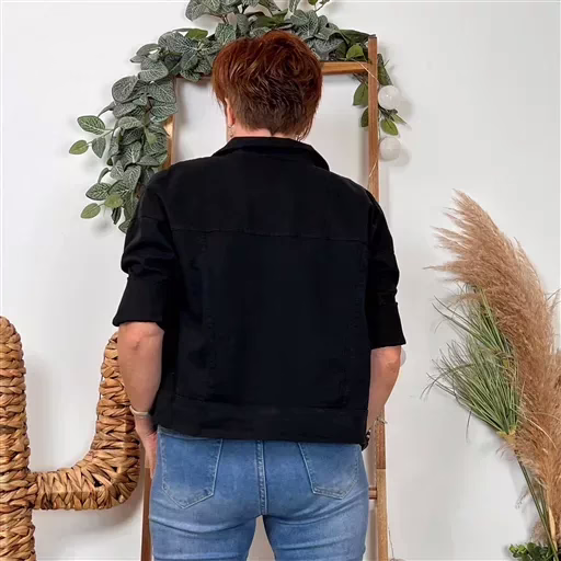 K076- Veste "Lacomy" Coton (Tu) 🇮🇹 (noir) – Image 4