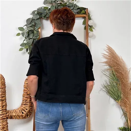 K076- Veste "Lacomy" Coton (Tu) 🇮🇹 (noir) – Image 4