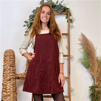 Robe chasuble velours "Season" (T36-T40) (bordeaux)