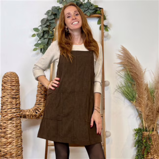 Robe chasuble velours "Season" (T36-T40) (marron)