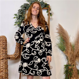 Robe uni plumetis (T36-T38) (noir)