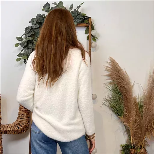 K121- Pull « Pilou Pilou » (Tu) 🇮🇹 (ecru) – Image 4