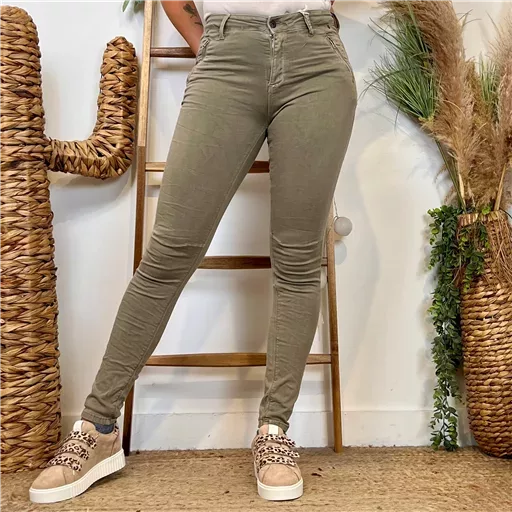 P072- Jean "Poches zippées" Melly.and.Co (Xs-Xl) (beige) – Image 2