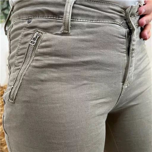 P072- Jean "Poches zippées" Melly.and.Co (Xs-Xl) (beige) – Image 5