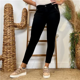Jean "Poches zippées" Melly.and.Co (Xs-Xl) (noir)