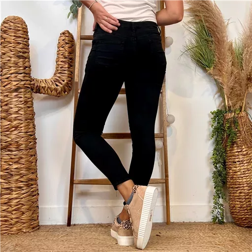 P072- Jean "Poches zippées" Melly.and.Co (Xs-Xl) (noir) – Image 4