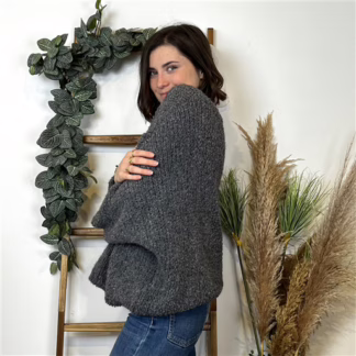 Pull Oversize Maille Bouclette 🇮🇹 (gris)