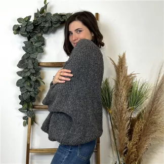Pull Oversize Maille Bouclette 🇮🇹 (gris)