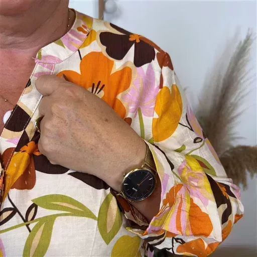 K985- Blouse « Christy "Seventies" (T44-T52) (marron) – Image 6