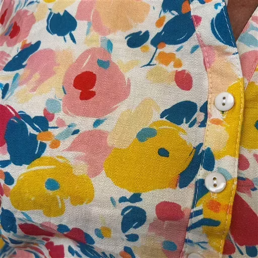 K974- Blouse « Christy » Fleurettes (T44-T52) (moutarde) – Image 7