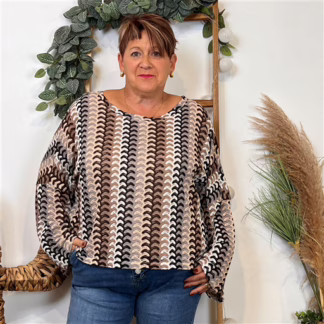 K065- Blouse macramée "Maëlle" (T40-T48) (noir)