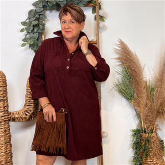 Robe Velours "Maëlle" (T40-T48) (bordeaux)