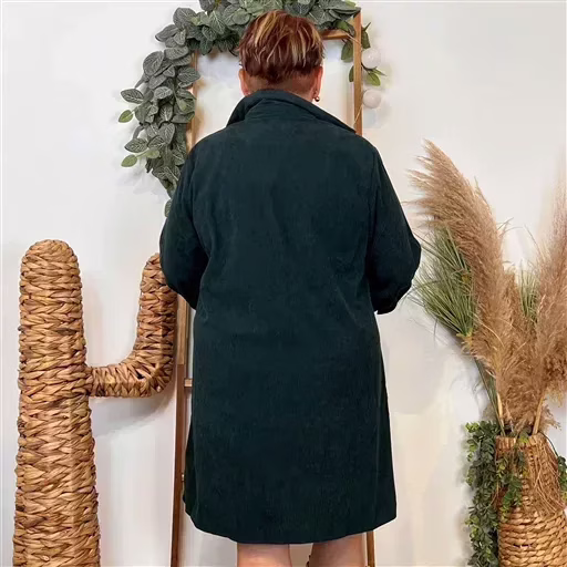 J888- Robe Velours "Maëlle" (T40-T48) (vert sapin) – Image 5