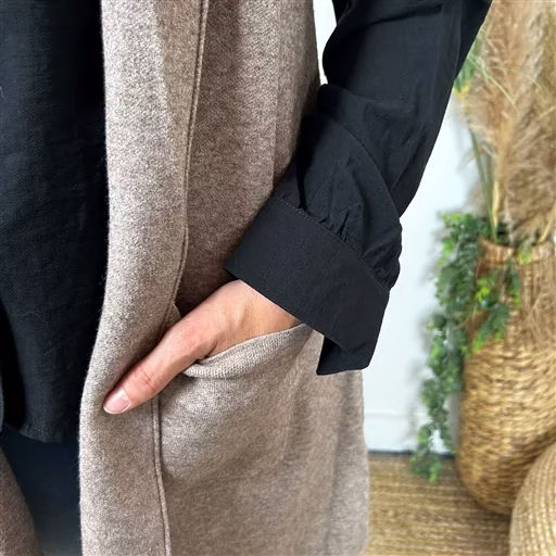 K067- Gilet sans manche "Maëlle" (Tu) (taupe) – Image 8