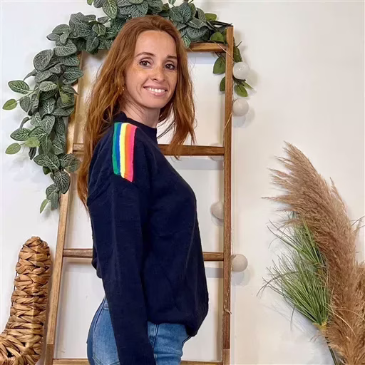 K003- Pull "Life is not perfect... Version Féminin (marine) – Image 3