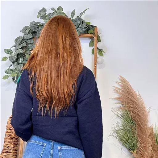 K003- Pull "Life is not perfect... Version Féminin (marine) – Image 4