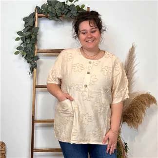 Tunique Christy Marguerites (T44-T52) (beige)