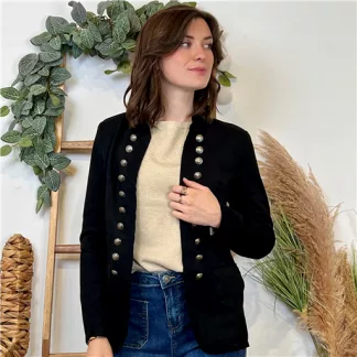 Blazer Suédine Officier (T36-T44) 🇮🇹 (noir)